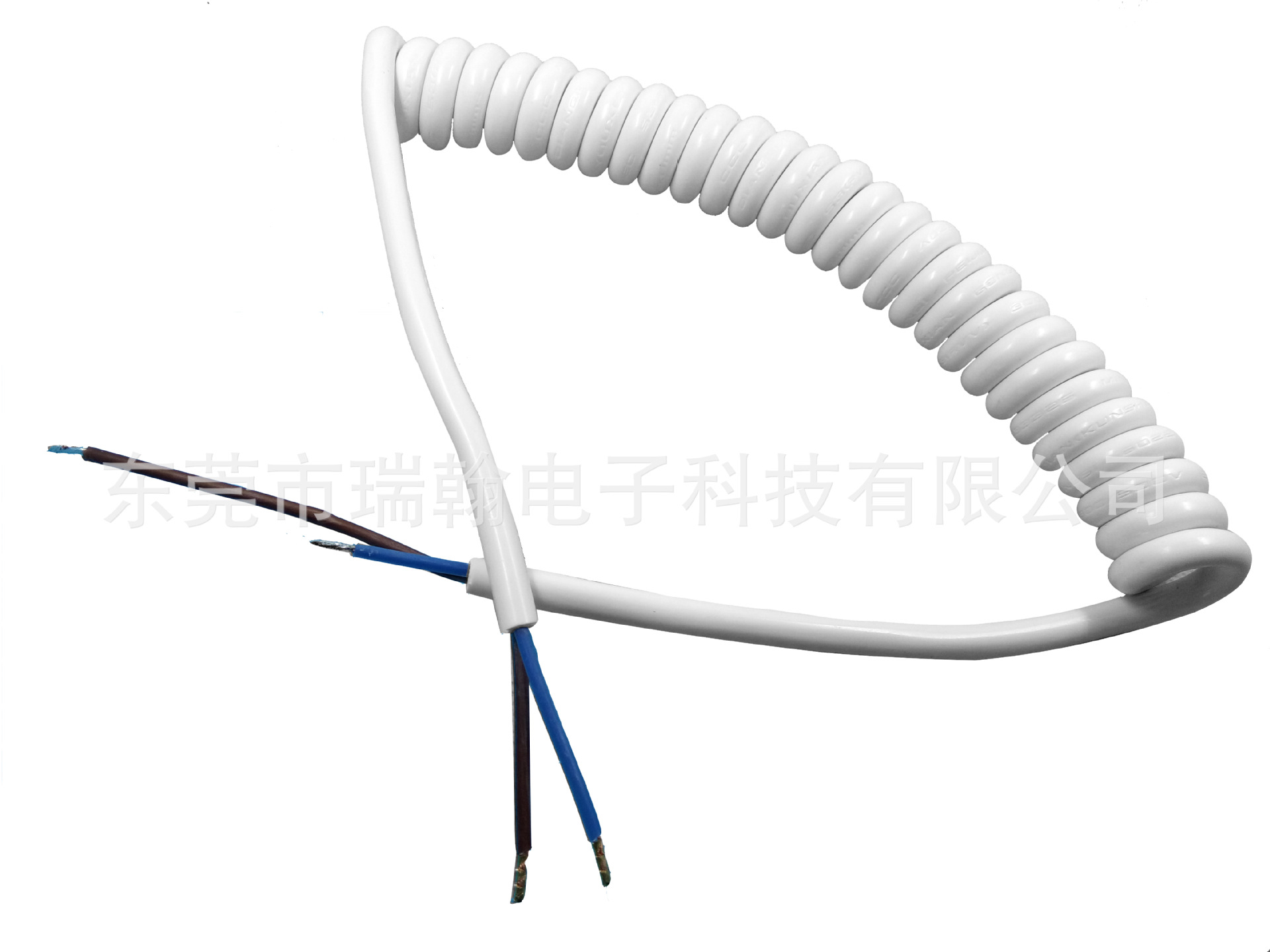 卫浴吹风机干手机用弹簧线弹弓线2芯0.75平方1平方白色弹弓线现货