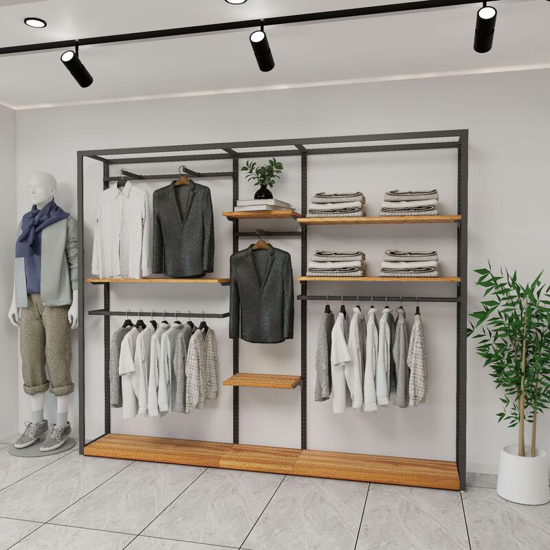 Brand Discount Store Clothing Display Rack Customized Men's Clothing Shelf Multi-Layer Floor-Standing Clothing Store Display Rack Shelf Brand Discount Store Clothing Display Rack Customized Men's Clothing Shelf Multi-Layer Floor-Standing Clothing Store Display Rack Shelf