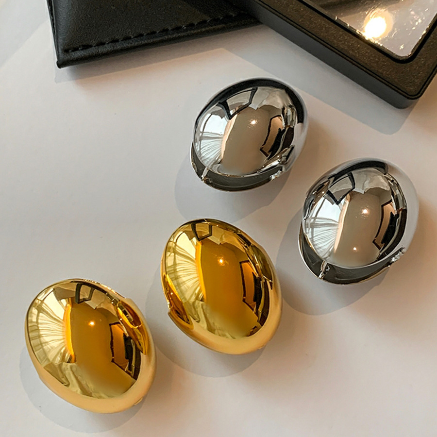 1 Paar IG-Stil Oval Überzug Legierung Ohrringe display picture 7