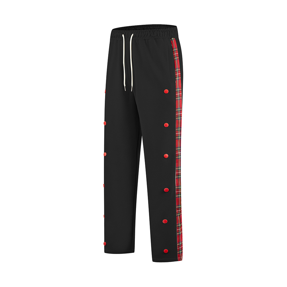 Herren Sweatpants Gerade Freizeithose Mit Schnallengürtel_voghion.com