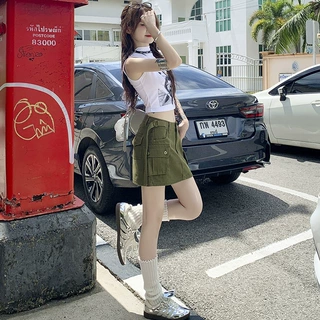 25th ootd! 美式工装｜爆款牛仔短裙2025新款a字裙显瘦包臀裙裙裤