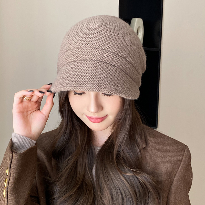 Gorro de punto para mujer otoño invierno cálido con orejeras_voghion.com