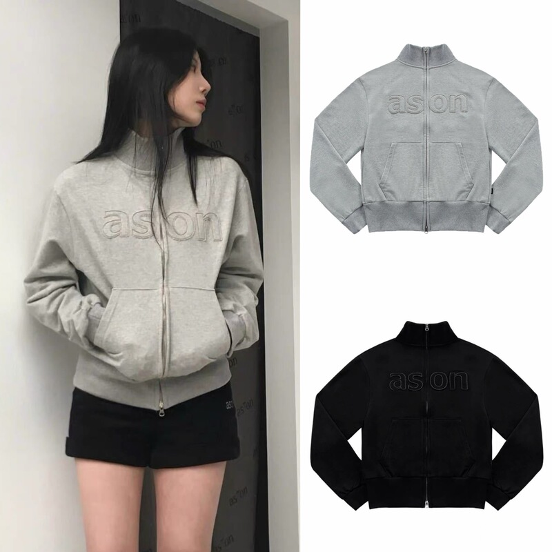 Korean niche designer fashion brand 26 autumn new letter patch embroidery double zipper stand-up collar sweatshirt jacket for women Korean niche designer fashion brand 26 autumn new letter patch embroidery double zipper stand-up collar sweatshirt jacket for women