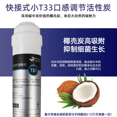 Korean-style quick-connect integrated small T33 activated carbon direct drinking machine filter core, rear-mounted coconut shell activated carbon particles improve taste