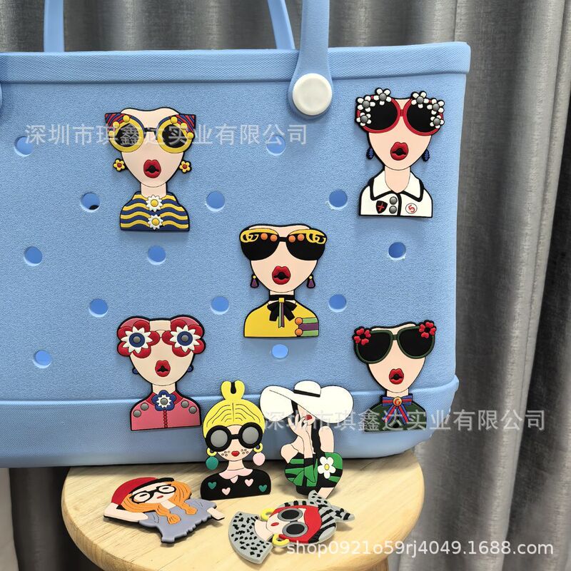 bogg accessories cartoon cute accessories for EVA bag bogg beach bag bogg snap button shoe buckle accessories