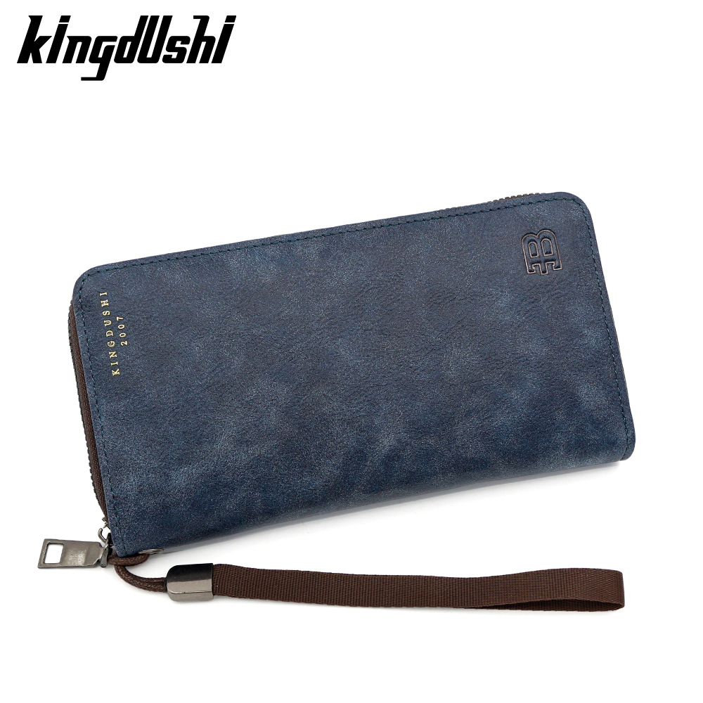 Europa y los Estados Unidos retro B hombre medio y largo monedero pulsera de pulsera de gran capacidad bolso de mano bolso de cambio bolso de teléfono móvil