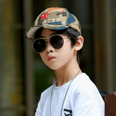 camouflage Cotton Parent-child cap men and women outdoors Baseball cap baby Spring and summer Autumn pure cotton Five-pointed star Cap