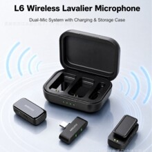 跨境新款私模无线领夹麦克风L6一拖二直播录音收音降噪领夹麦克风