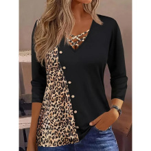 P 74313 Leopard printed long sleeve T-shirt ����ӡ������ T