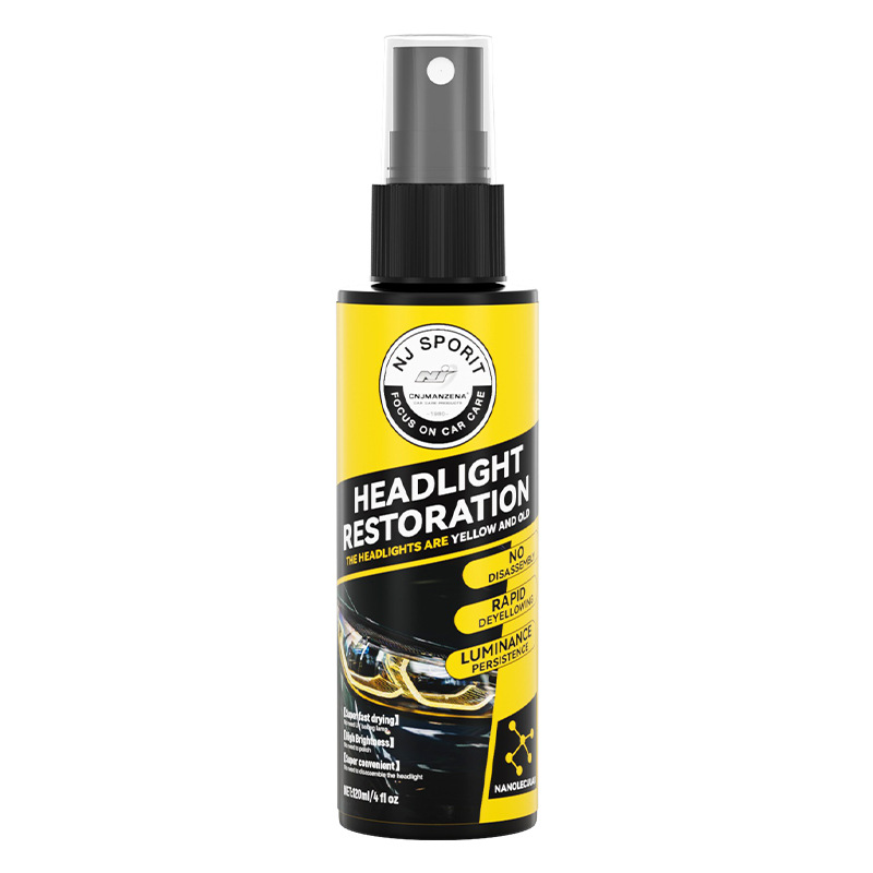 Fábrica de la linterna del coche reparación líquido reformado luces del coche amarillo borroso rasguño removedor pantalla cristal plateado spray transfronteriza image 7