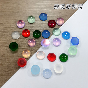 Cat eye handmade accessories resin semicircle surface DIY small accessories cat's eye bead hair clip decoration material Eye bead eyes