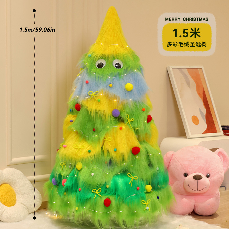 Decoraciones de Navidad 150 / 180 / 210cm árbol de Navidad peludo dibujos animados set de árbol de Navidad decoración de Navidad