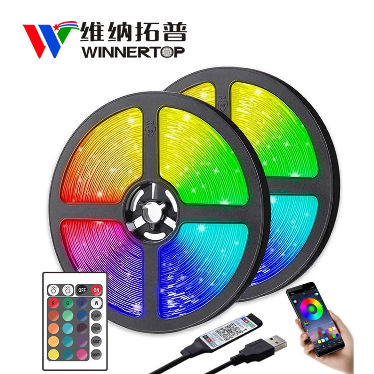 5V 2835 LED RGB световая панель для подсветки телевизора, 24-кнопочный инфракрасный пульт, Bluetooth, музыкальная многоцветная USB-подсветка
