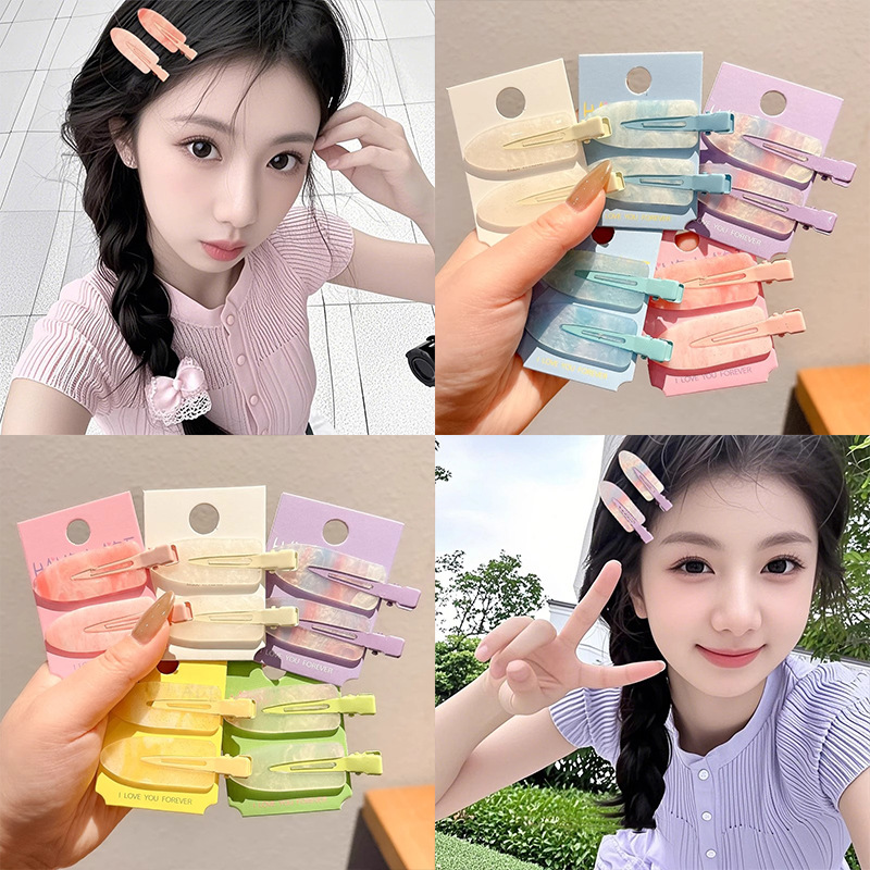 Pequeña broca de pelo fresca sin marcas de verano dulce broca de cabello de color broca de cabello rotura broca lateral broca de cabello adornamiento de mujer