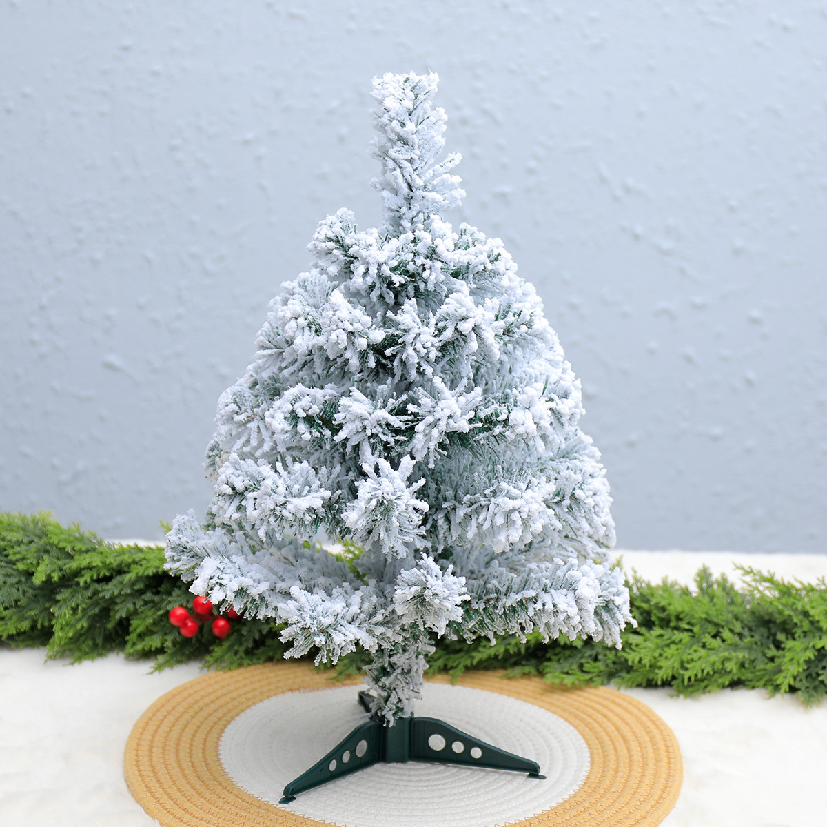 Fábrica de origen de Navidad nieve blanca flocado árbol de Navidad decoración de simulación pequeña y grande mini decoración cifrada