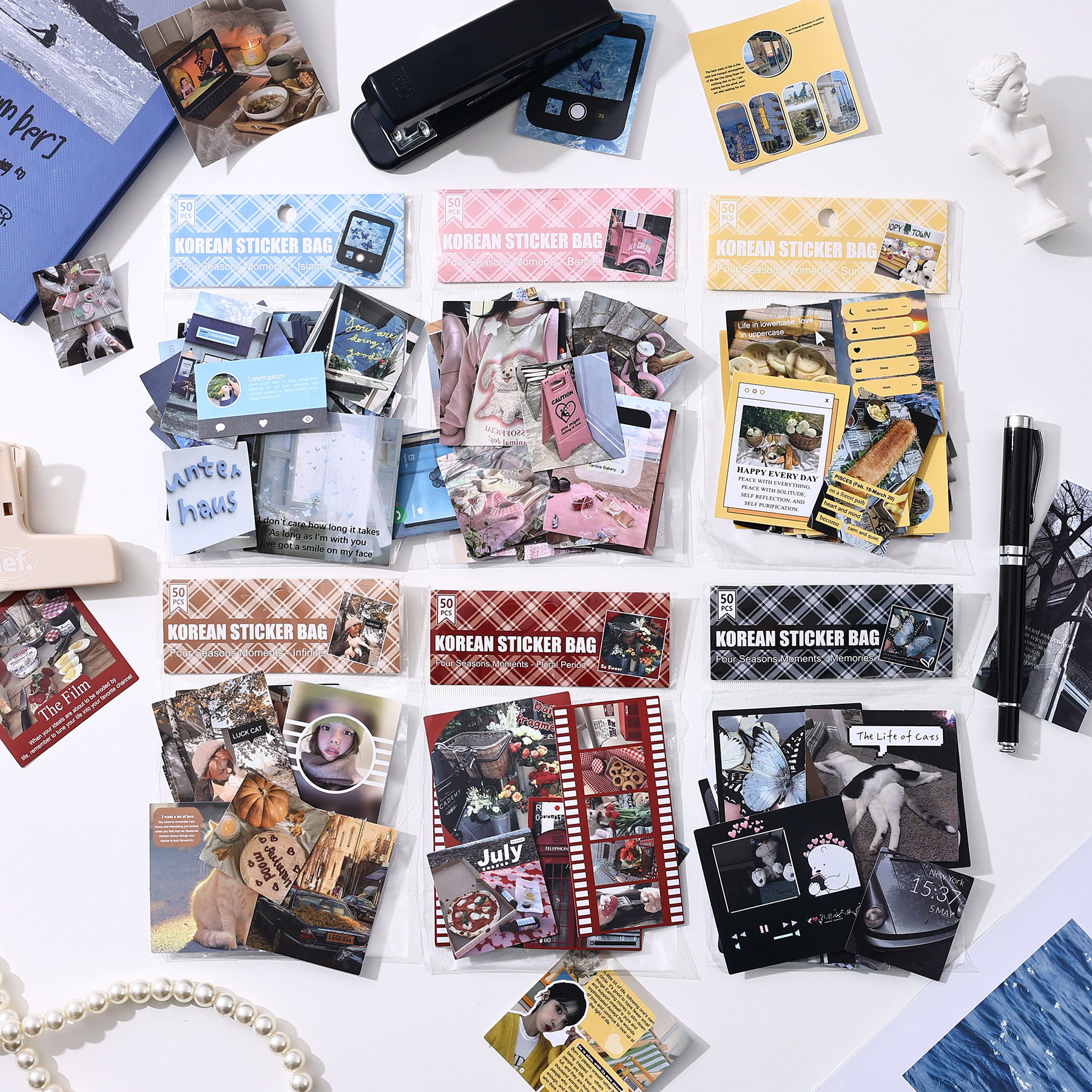 400张ins风韩系贴纸包 创意手帐素材贴纸手机壳笔记本平板装饰贴