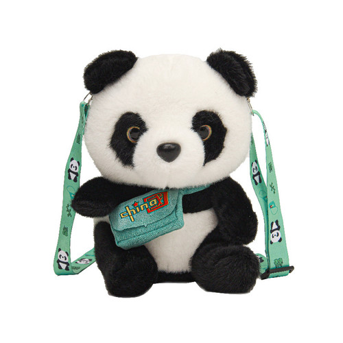 National Treasure Panda Cute and Adorable Simulation Plush Toy Bag 2024 New Student Girl Fuzzy Shoulder and Crossbody Bag
