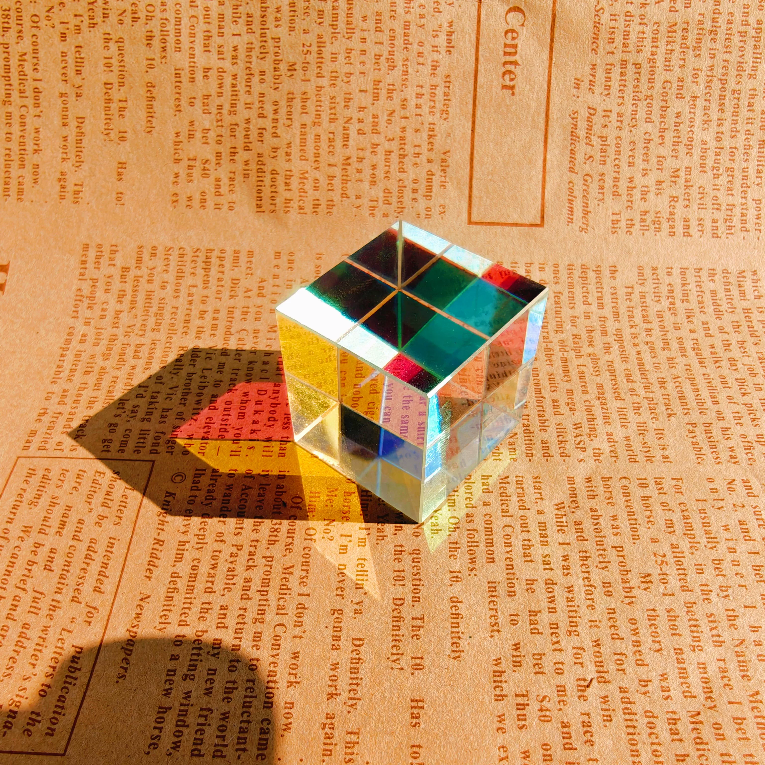 Цветной солнечный prism зеркальный светильник для спальни в кубе, солнце кристалл ловец кристальный декор