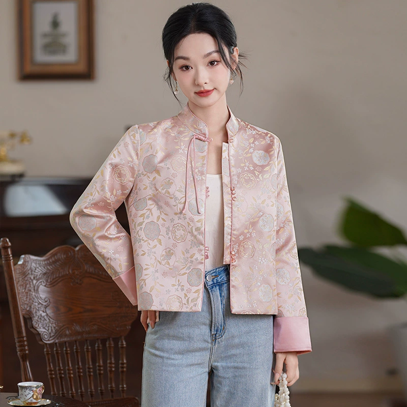 Autumn retro long-sleeve, jacket, Chinese style