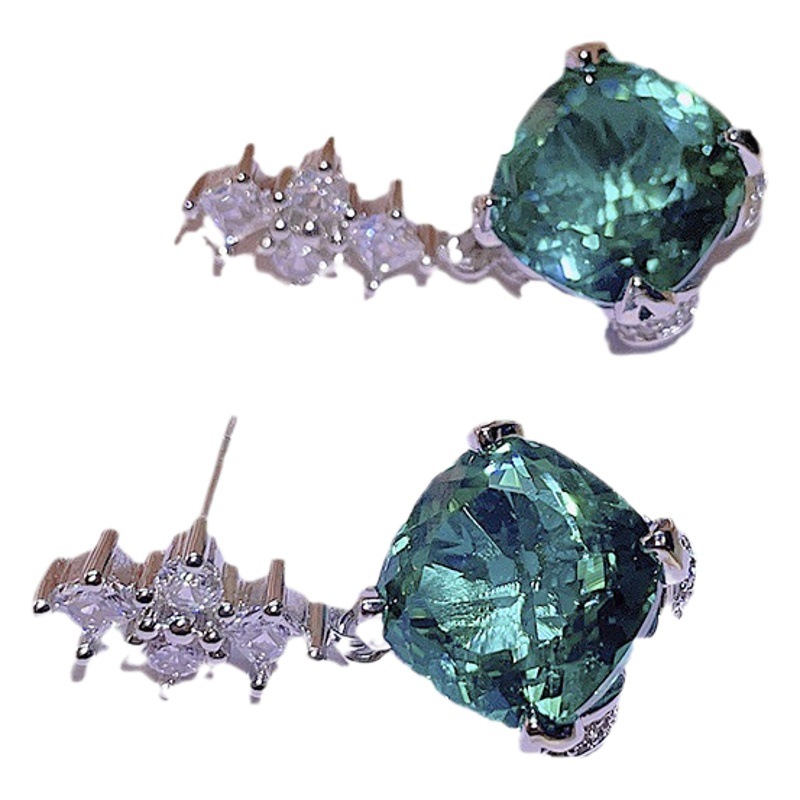 Popular aguamarina Topacio colgante 15 quilates grasa cuadrado color tesoro pendientes Fanta anillo violeta amarillo diamante traje