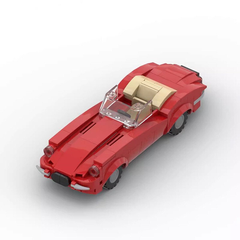 MOC-46795 Jaguar E-Type convertible vintage convertible sports car model compatible with Lego assembled building blocks for men