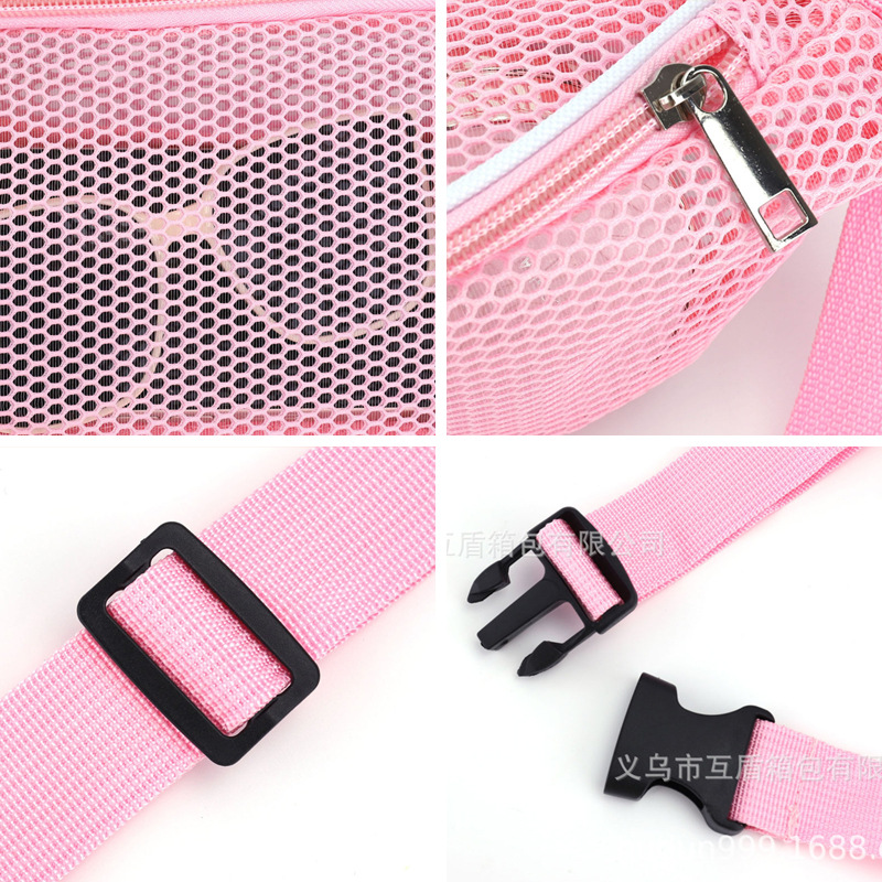 Amazon playa crossbody bolsa de cintura de malla, correa de hombro y cremallera bolsa de teléfono móvil pequeña bolsa de cintura casual hombro al aire libre