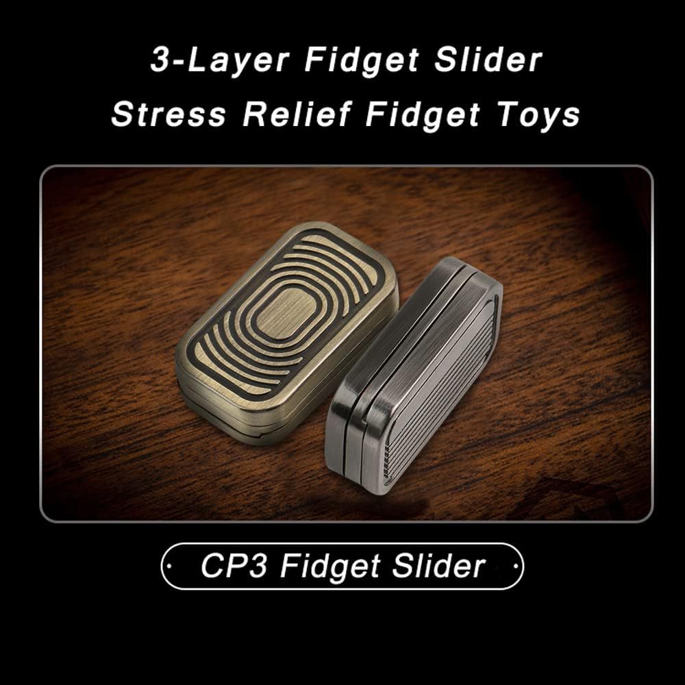 Transfronteriza descompresión juguete metal dedo Gyro EDC push Tarjeta de tres capas onda de sonido magnética descompresión juguete EDC pop moneda