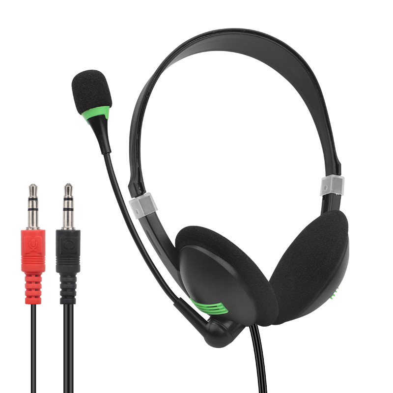 Wholesale Operator Headset Head-Mounted Computer Headset E-Sports Gaming Headset with Microphone Cheap 3.5mm