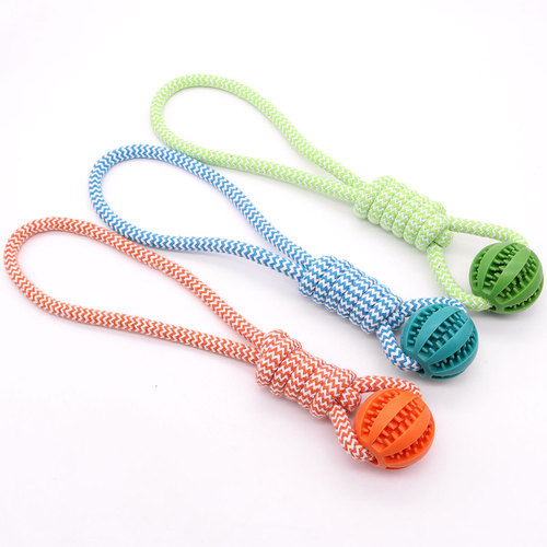 Pet toys bite-resistant dog rope knot rubber ball teeth molten dog toys can't bite puppy supplies rope ball