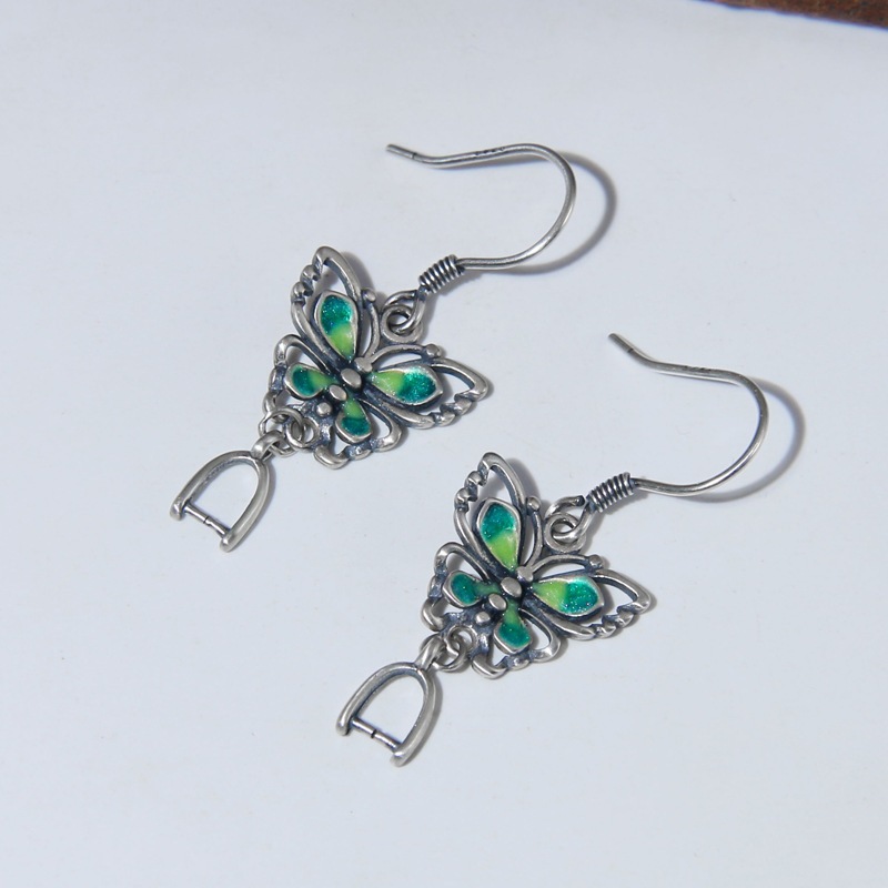 Серьги, замок, аксессуар, образец серебра 925