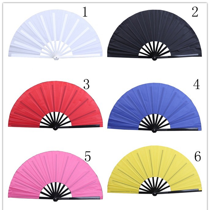 33cm de plástico Kung Fu fan Amazon Venta caliente ventilador de sonido ventilador de artes marciales puede agregar logotipo puede ser equipado con ventilador bolsa blanco