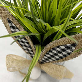 欧式风仿真鲜花花艺制品 复活节仿真花盆栽摆件 复古花盆装饰摆台