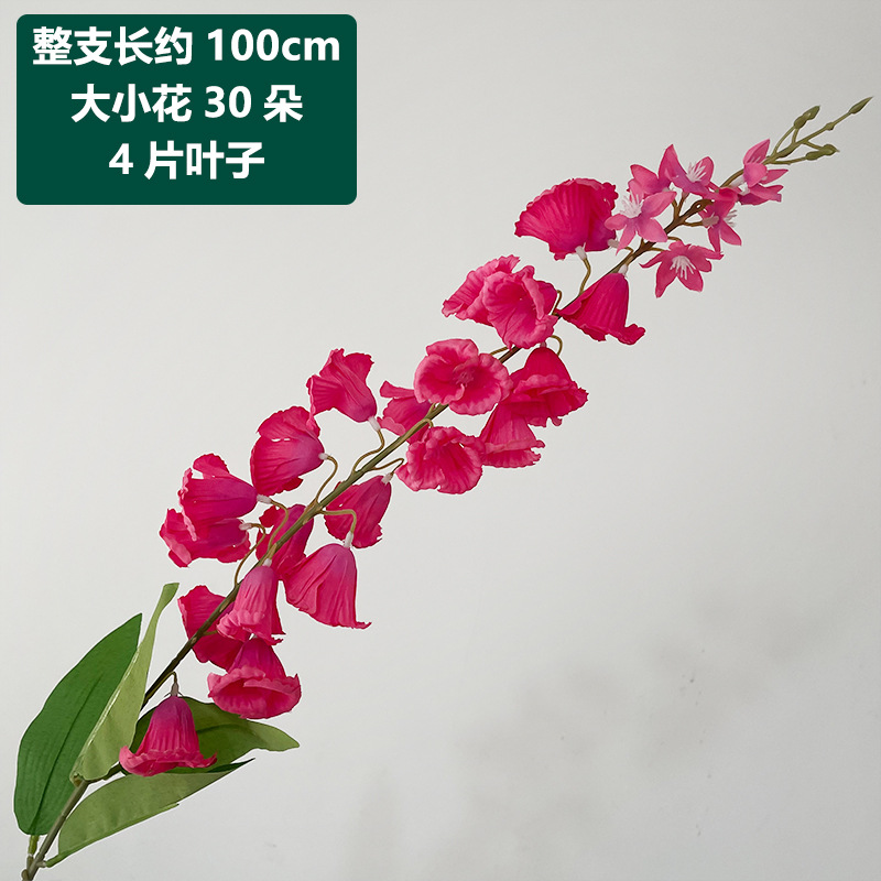 Rose red long branch lily of the valley