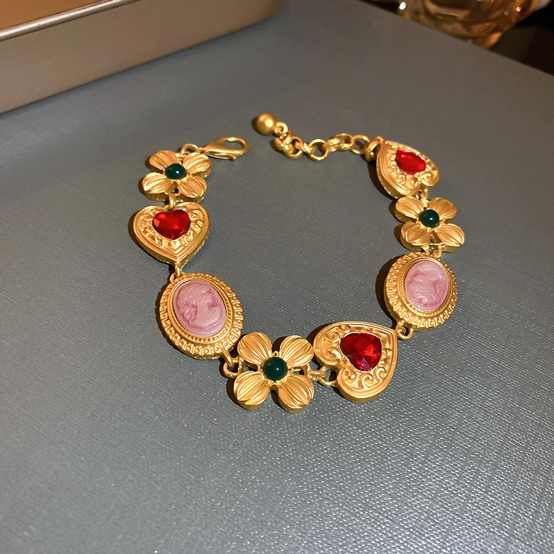 Medieval vintage diamantes geométricos oval pendientes collar ligero lujo nicho cadena clavícula juegos de joyería retro