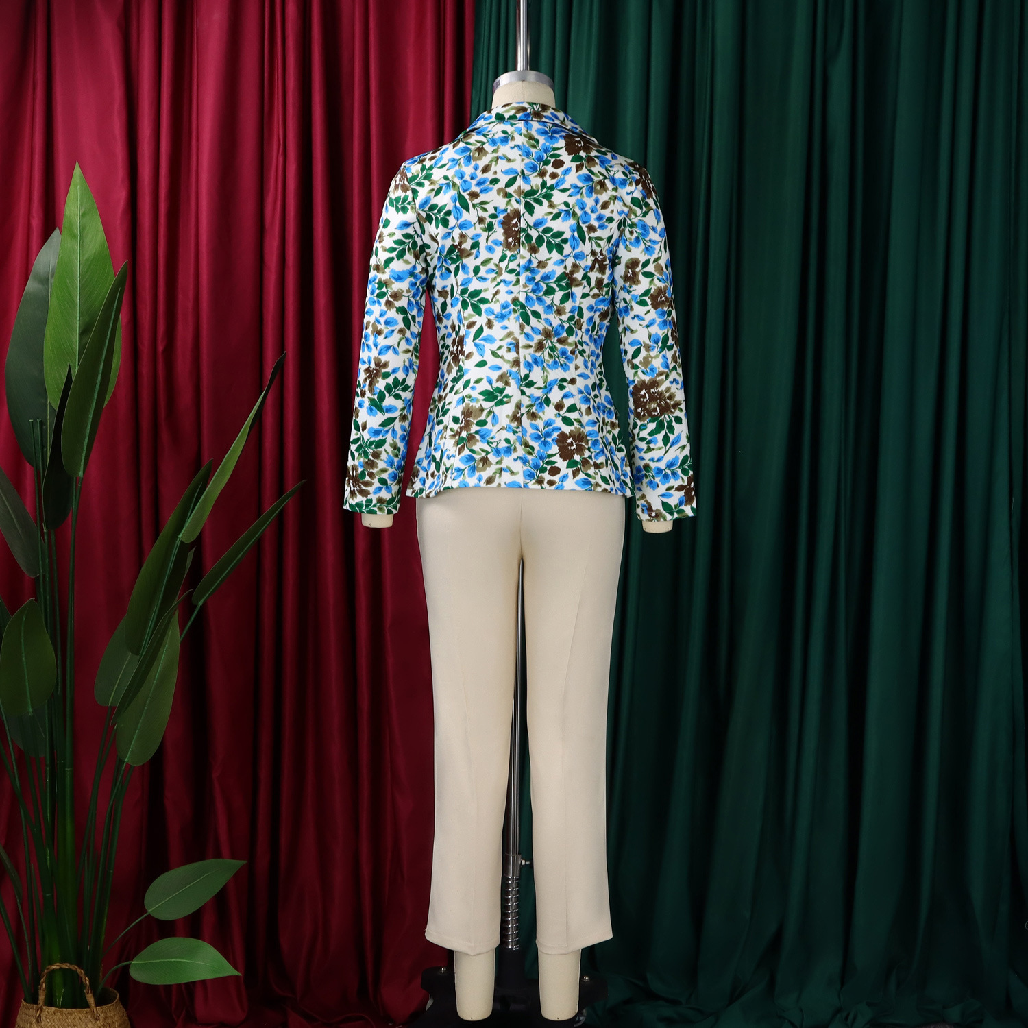 Women's Clothing Women's Fashion Printed Suit Jacket And Slim Fit Pants Two Piece Casual African Style Clothing Set_ecoleips.com