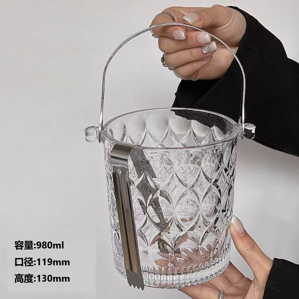 Vivir armoniosamente. Bar de hielo de vidrio portátil, bar casero, KTV helado, pequeño hielo europeo, cubos de hielo.