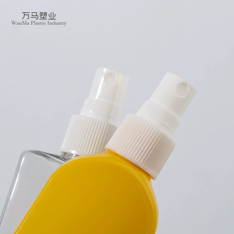 Вакуумная желтая маленькая пластиковая бутылка с распылителем, многофункциональная косметическая бутылка для лосьона, дорожная бутылка для заправки, производитель готовых запасов