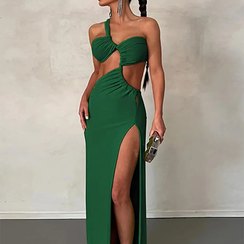 Neue Damenmode für Frühling 2026, grenzüberschreitende europäische und amerikanische Kleider, modische, trendige One-Shoulder-Kleider_voghion.com