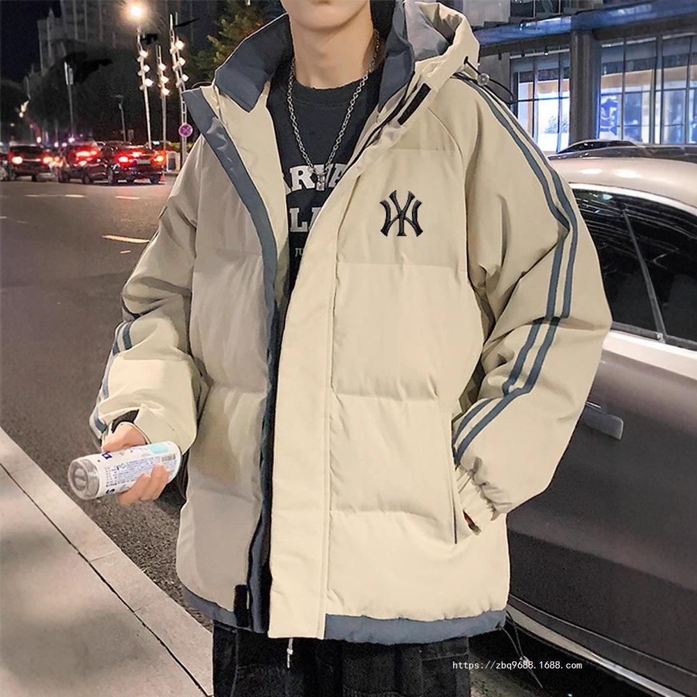 게화 다운 재킷 남성용 2026 신상 ins 홍콩 스타일 후드 두꺼운 가을 코트 남성용 겨울 보온