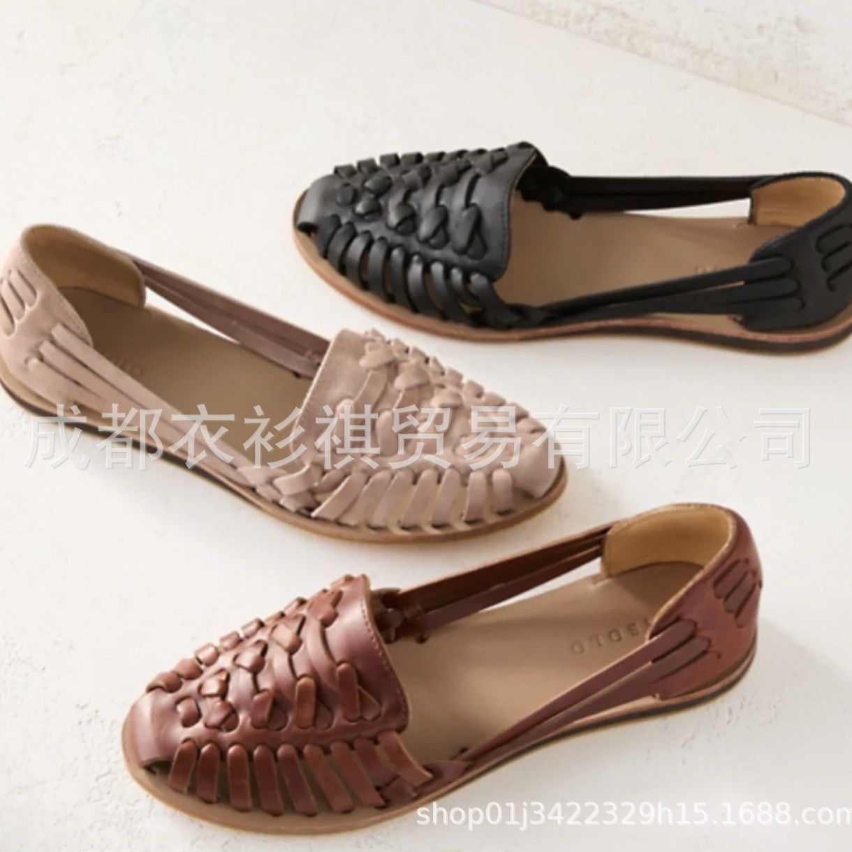 Cross-border foreign trade summer New woven breathable sandals bag head low-heeled shoes retro Roman wind Joker plus size men's shoes