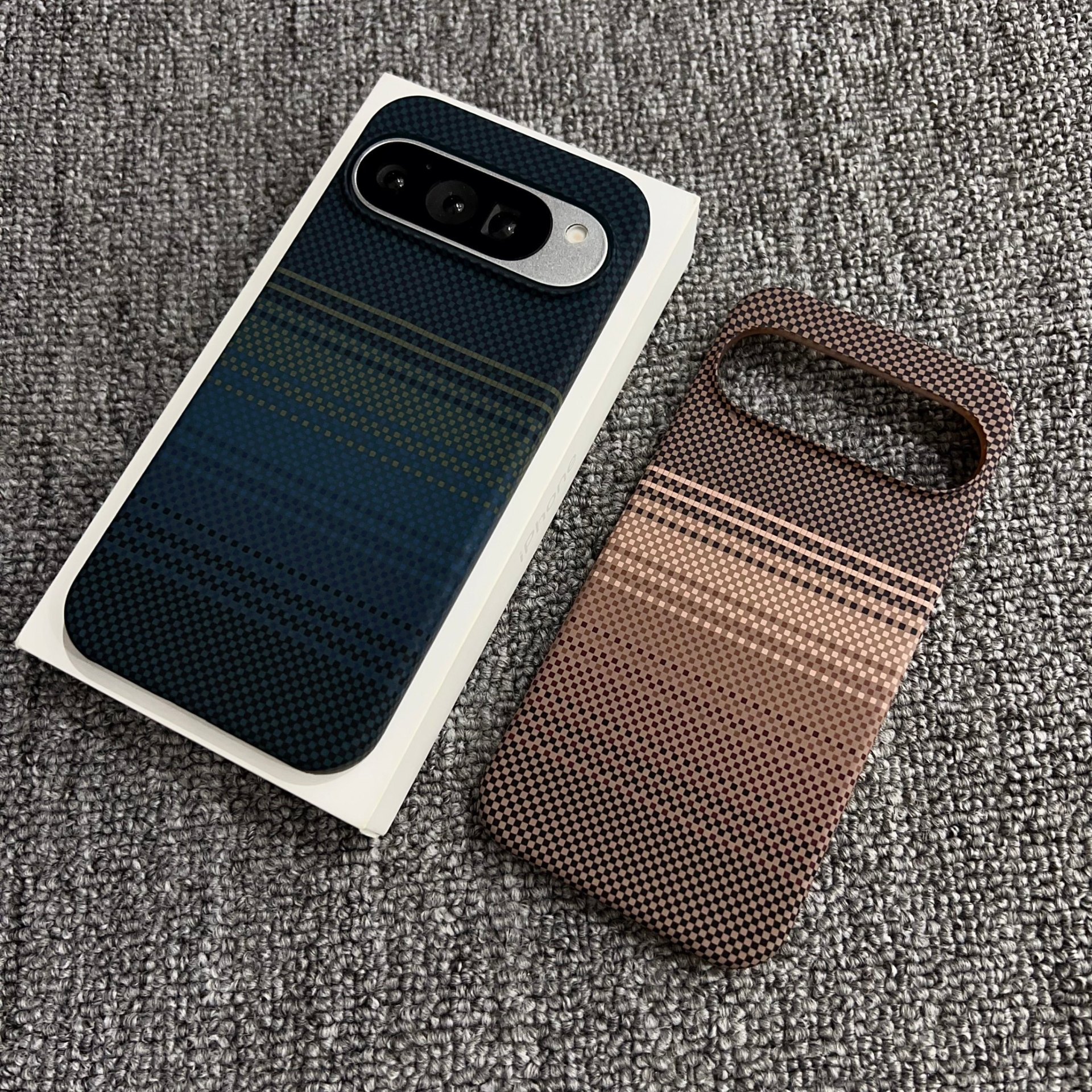 Suitable for Google 11proXL carbon fiber magnetic phone case Kevlar pattern Pixel9proXL half-pack hard cover 10