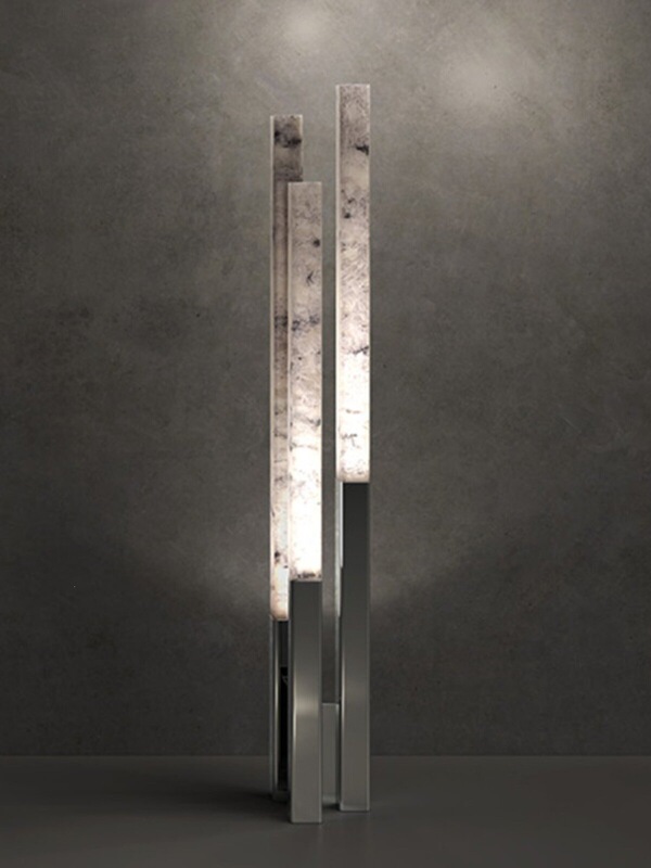 Lenzi Stiletto Heel Floor Lamp Spanish Marble Stainless Steel Designer Model Room Sales Office Living Room Lamp
