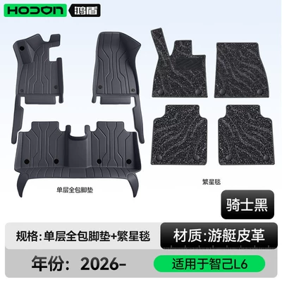Modelə uyğun ayaqaltı – floor mats, 2026 model car - zhiji-l62027-2027-model-double-layer-foot-mat-knight-black-black-starry-carpet-with-starlight-embellishments