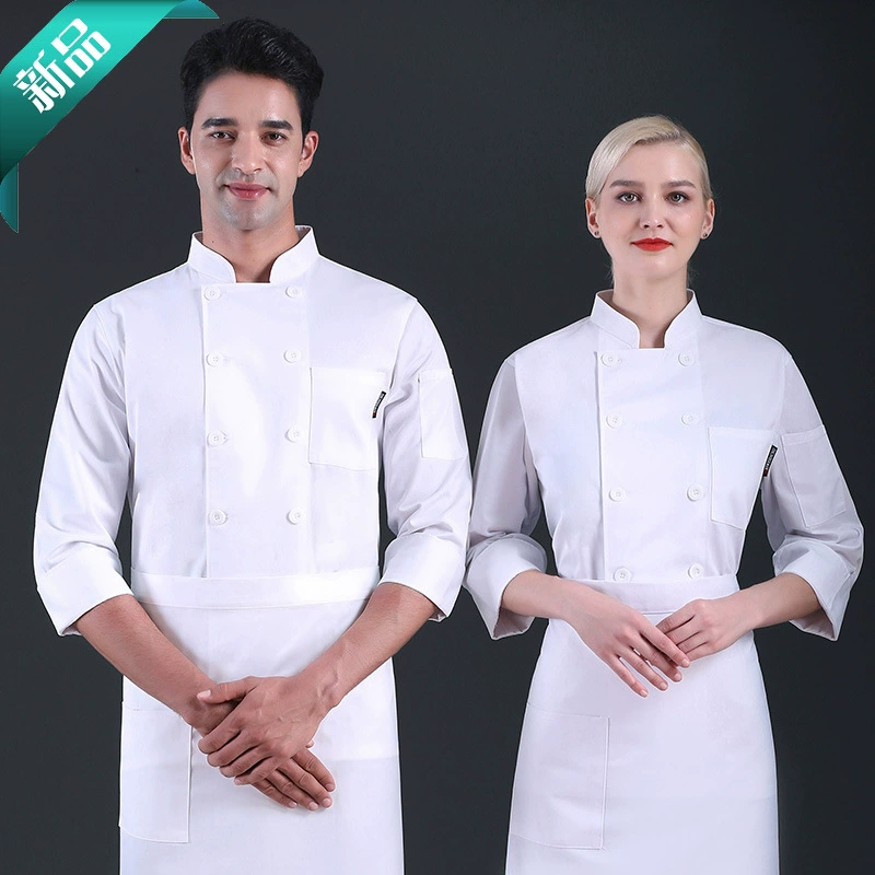 Западный ресторан, рабочая одежда от шеф-повара, осенне-зимняя мужская Высококачественная гостиничная ресторан, столовая, кухня, кухня, топ больших размеров