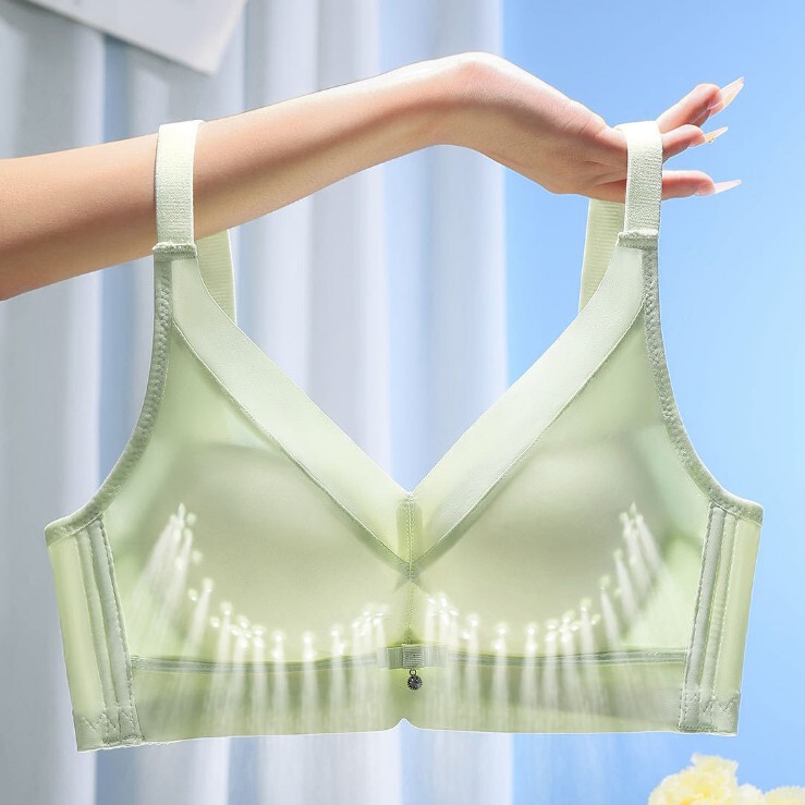 Thin, Wire-Free, Hole-Cup Bra That Doesn'T Slip, Comfortable, Temperature-Sensitive, Plus-Size, Push-Up, Adjustable Bra from Shantou