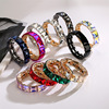 Glossy fashionable crystal, quality elastic metal golden water, women's bracelet, European style