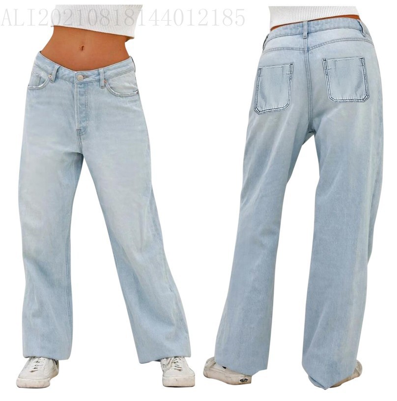 Women's Daily Street Casual Solid Color Full Length Jeans display picture 3