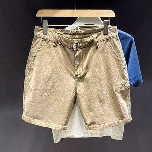Simple Khaki Summer New Men's Trendy Brand Mid-Length Casual Fashion Stylish Five-Point Shorts Versatile Denim Shorts