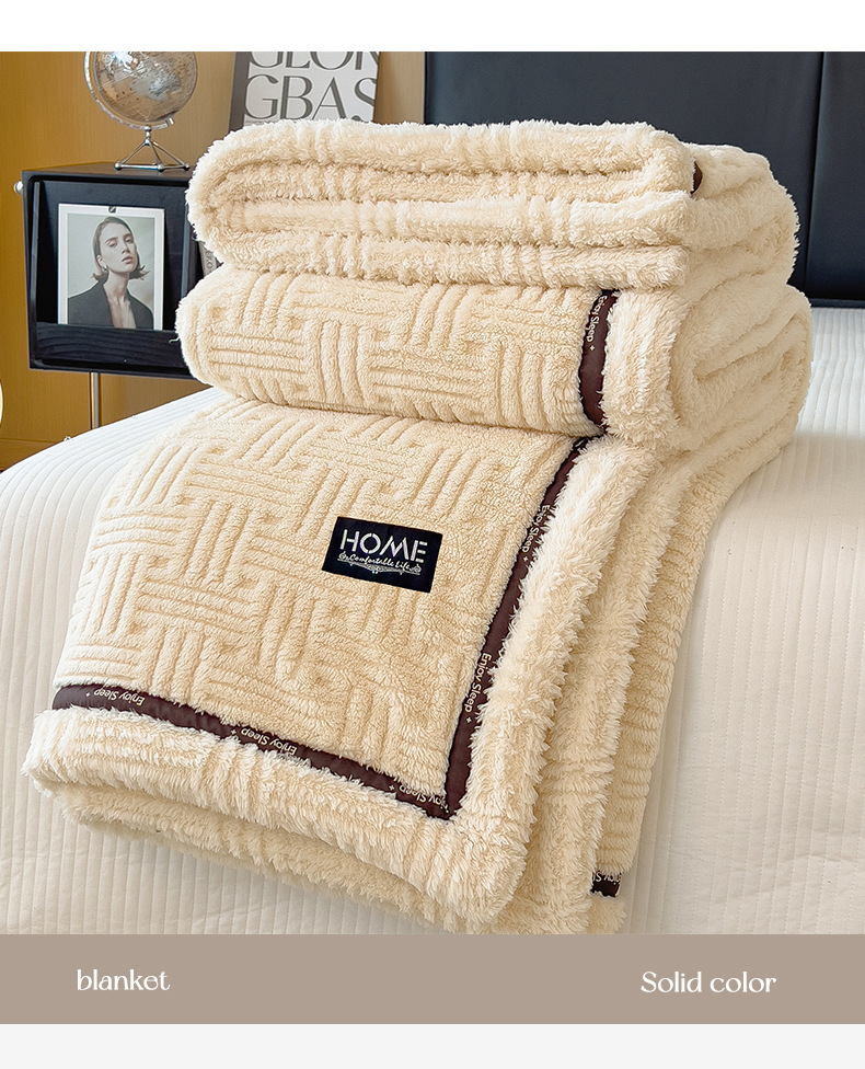 Soft Fleece Blanket For Home And Office Thickened Warm Throw_voghion.com