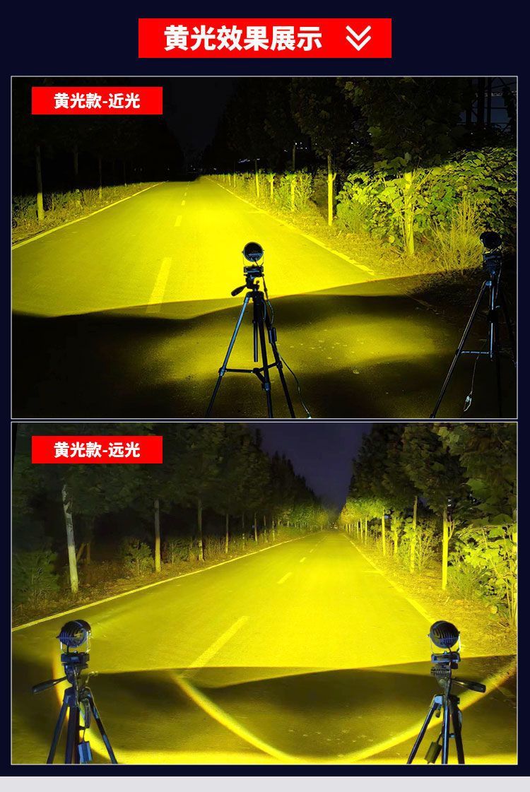 Car spotlight and fog light modification with dual beam lens, laser headlight with cutoff line, 24V truck light, off-road external universal